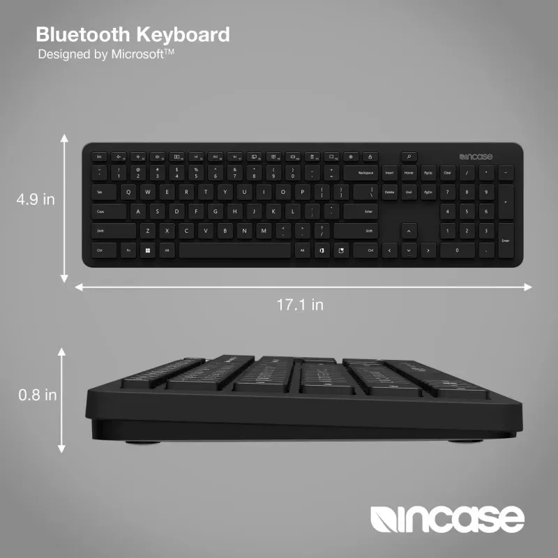 Incase Designed by Microsoft tastiera Bluetooth universale QWERTY tedesco nero