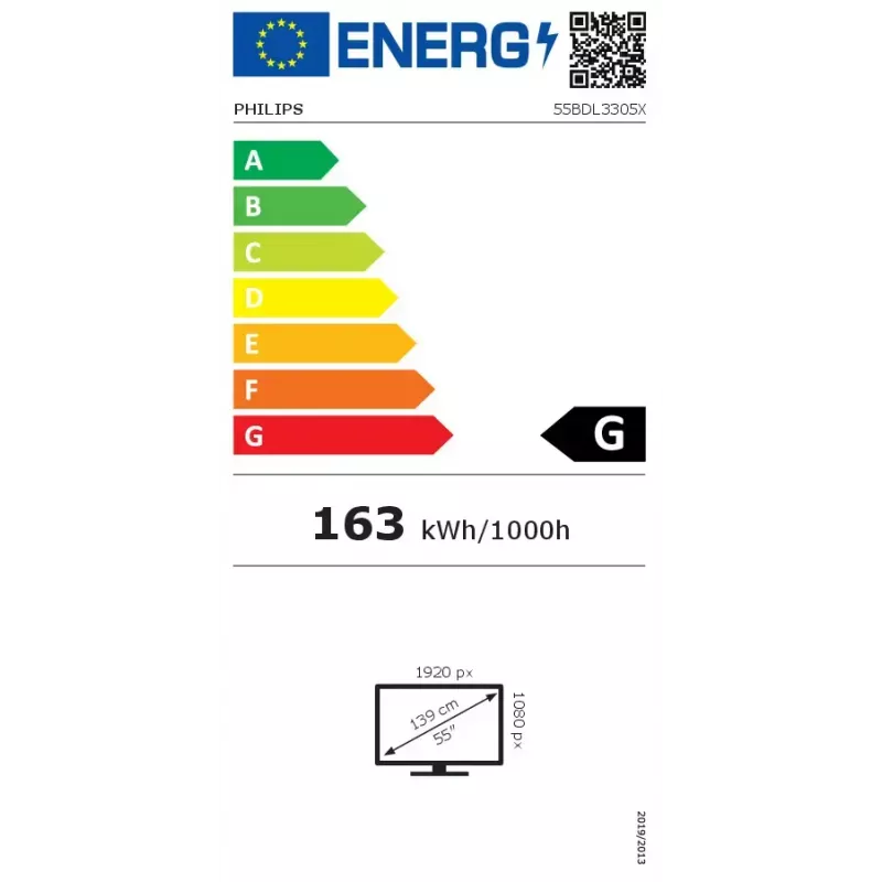 Monitor Philips 55BDL3305X 139,7 cm (55 pollici) LCD Full HD 1920 x 1080