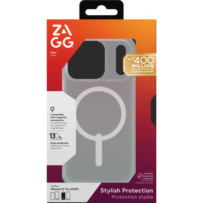 Custodia ZAGG Milan Snap per Apple iPhone 17 Pro Iridescent, cover, Apple, iPhone 17 Pro, 16 cm (6,3