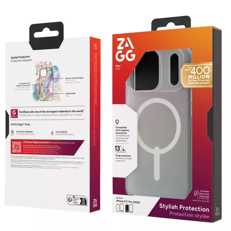 Custodia ZAGG Milan Snap per Apple iPhone 17 Pro Iridescent, cover, Apple, iPhone 17 Pro, 16 cm (6,3