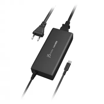 Caricabatterie USB-C GaN j5create JUP17140 140W PD3.1, per interni, nero, 59×127×30,5 mm