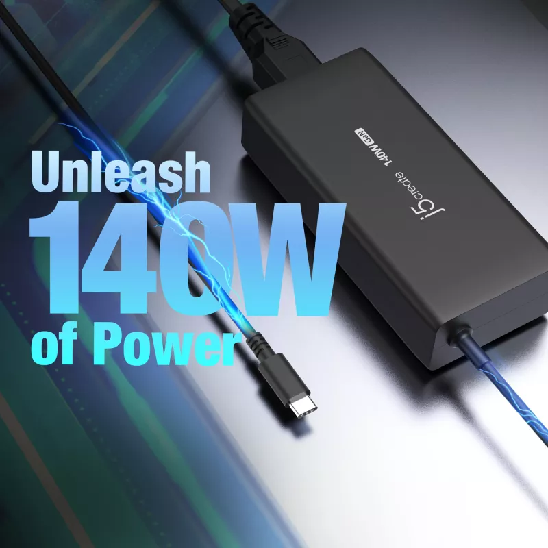 j5create JUP17140-EN caricabatterie GaN USB-C da 140 W, PD 3.1, EU