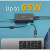 Adattatore di alimentazione USB-C PD j5create JUP1265 — 65W, per interni, nero, plastica, 118×32×50 mm (UE)
