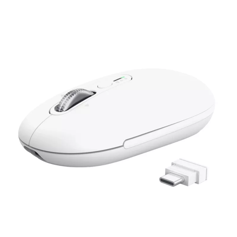 Mouse da ufficio wireless TRUST Seron sottile Multi – ambidestro, RF + Bluetooth, ottico 3200 DPI, 7 tasti, bianco