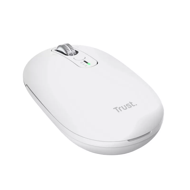 Mouse da ufficio wireless TRUST Seron sottile Multi – ambidestro, RF + Bluetooth, ottico 3200 DPI, 7 tasti, bianco