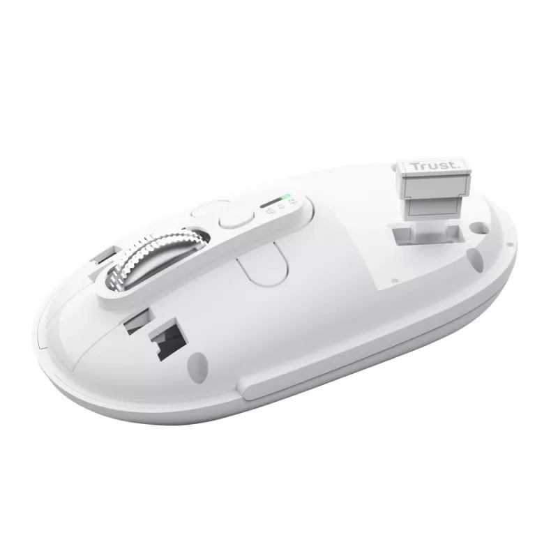 Mouse da ufficio wireless TRUST Seron sottile Multi – ambidestro, RF + Bluetooth, ottico 3200 DPI, 7 tasti, bianco
