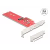 DeLOCK adattatore M.2 interno 90889 PCIe 5.0 rosso acciaio inox