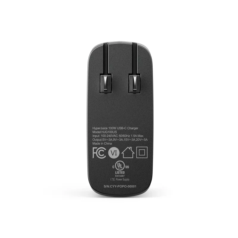 Targus HyperJuice HJG100EU caricatore GaN da 100 W, porta singola, EU, 2 m, nero