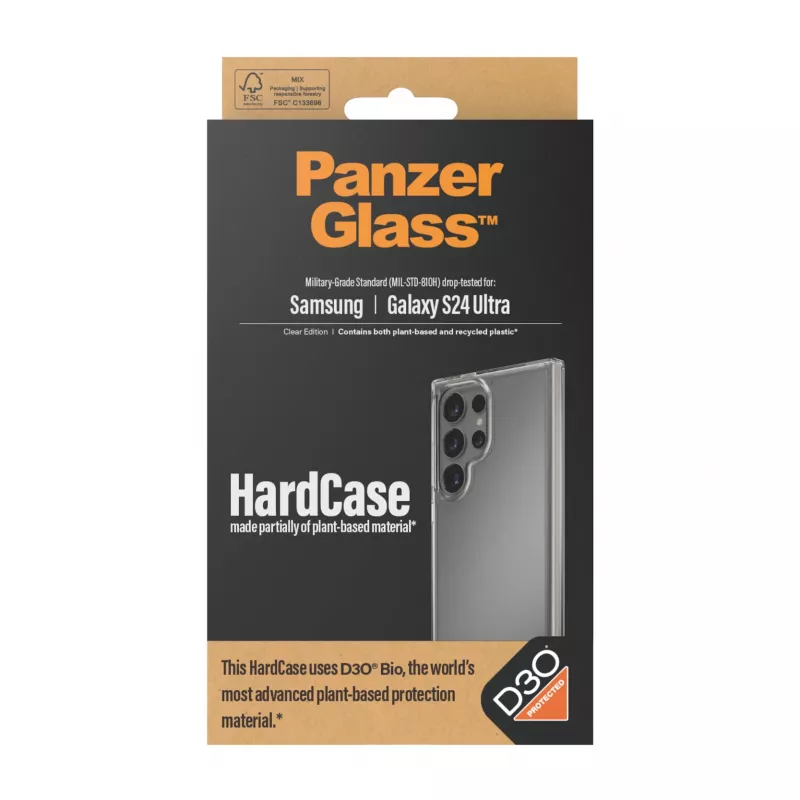 HardCase Cover PanzerGlass Samsung Galaxy S24 Ultra trasparente assorbimento urti