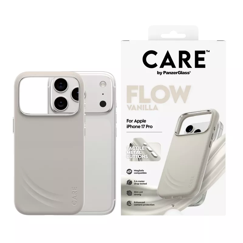 PanzerGlass CARE™ by ® Flow Case Vanilla compatibile MagSafe iPhone 17 Pro