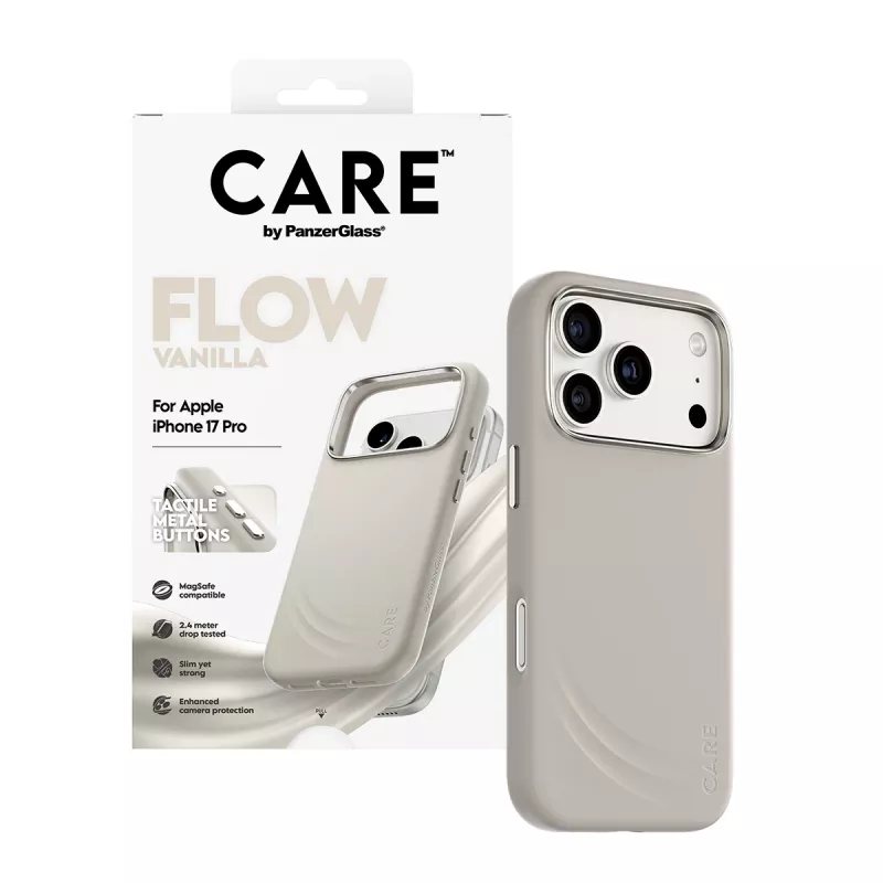 PanzerGlass CARE™ by ® Flow Case Vanilla compatibile MagSafe iPhone 17 Pro