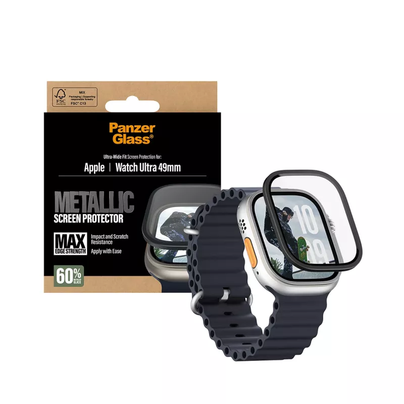 Pellicola proteggi schermo PanzerGlass® metallica Apple Watch Ultra 3 | Ultra 2 | Ultra | 49mm