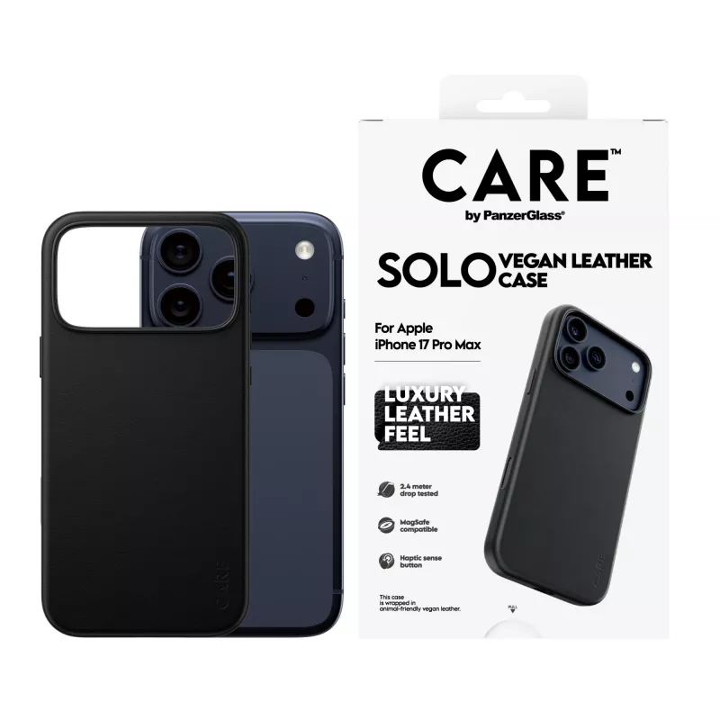 Custodia protettiva PanzerGlass CARE Solo per iPhone 17 Pro Max, nera