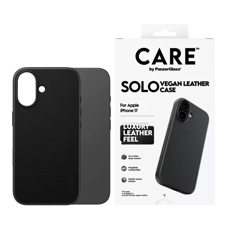 Custodia per cellulare PanzerGlass CARE™ Solo Case nera per Apple iPhone 17