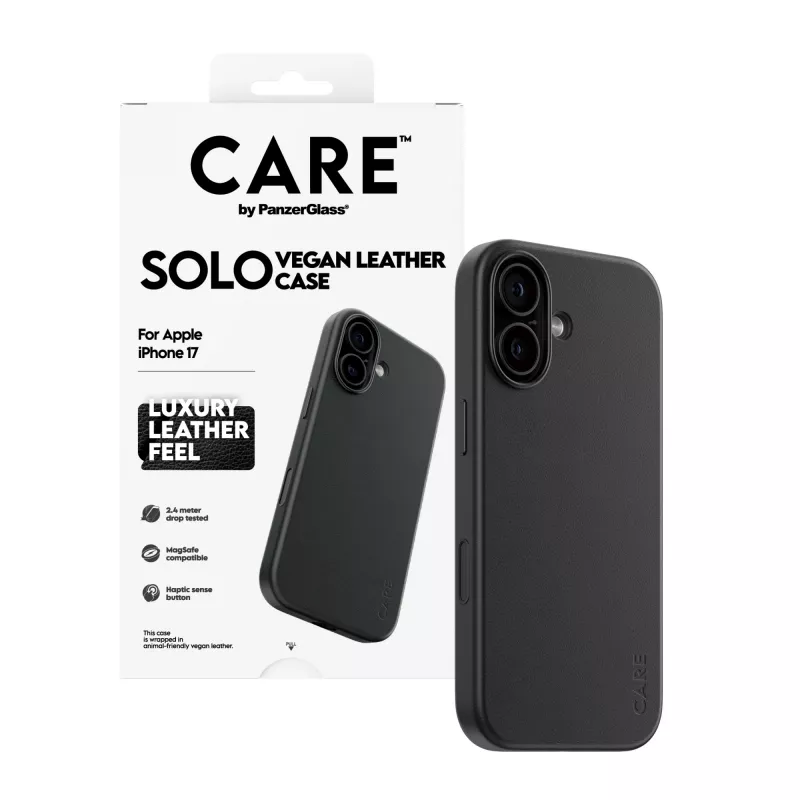 Custodia per cellulare PanzerGlass CARE™ Solo Case nera per Apple iPhone 17