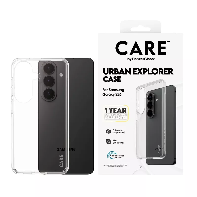 Custodia protettiva PanzerGlass CARE™ Urban Explorer trasparente per Samsung Galaxy S26