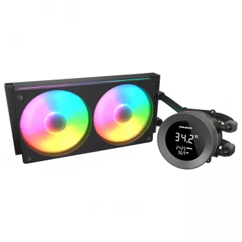 Dissipatore a liquido per CPU all-in-one Cougar Poseidon Vistek 240, ARGB, radiatore 240 mm, ventola 120 mm, 700–2500 giri/min, nero