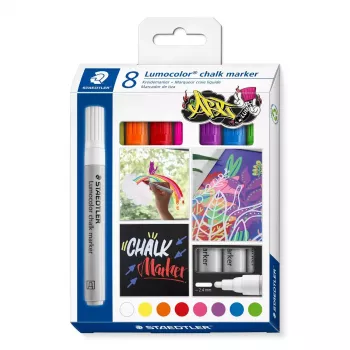 Pennarelli a gesso Staedtler 344 C8 punta bullet colori assortiti 8 pz.