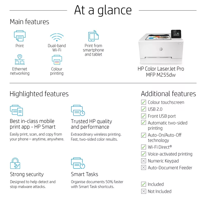 Stampante HP Color LaserJet Pro M255dw laser a colori