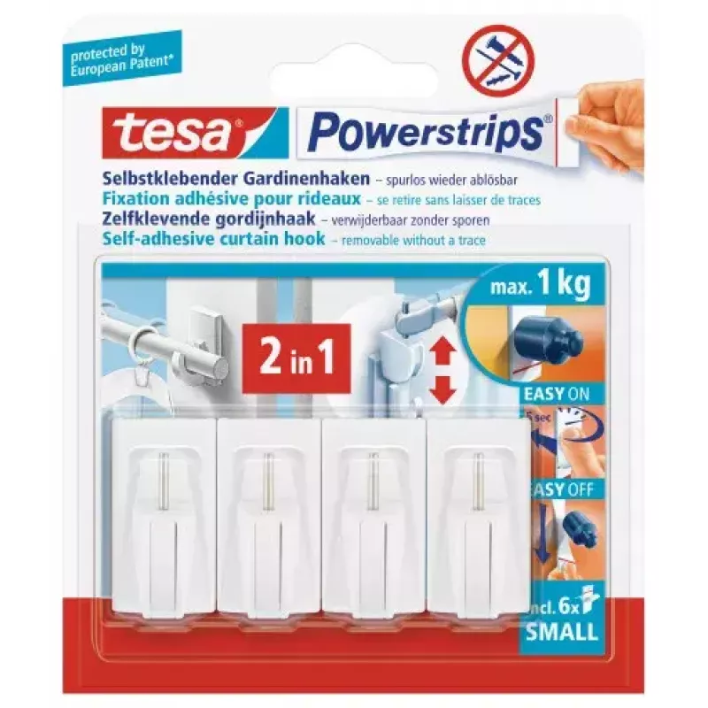 Gancio adesivo Tesa 58034-00007 bianco 1 pz.
