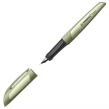Penna stilografica STABILO Flow khaki cartuccia inchiostro blu