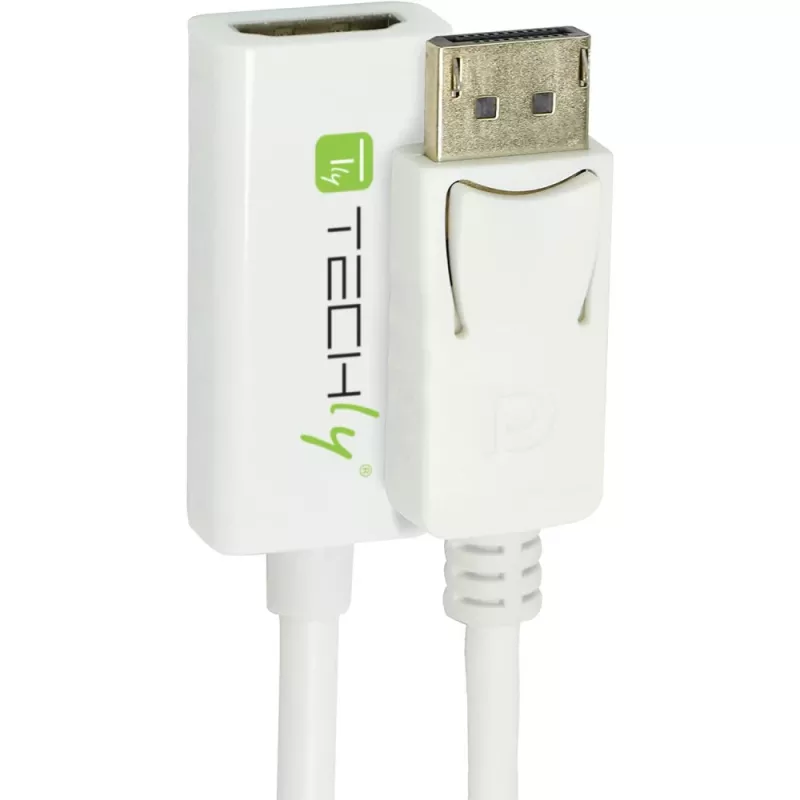 Techly adattatore DisplayPort 1.2 maschio / HDMI femmina 15 cm bianco IADAP DP-HDMIF2