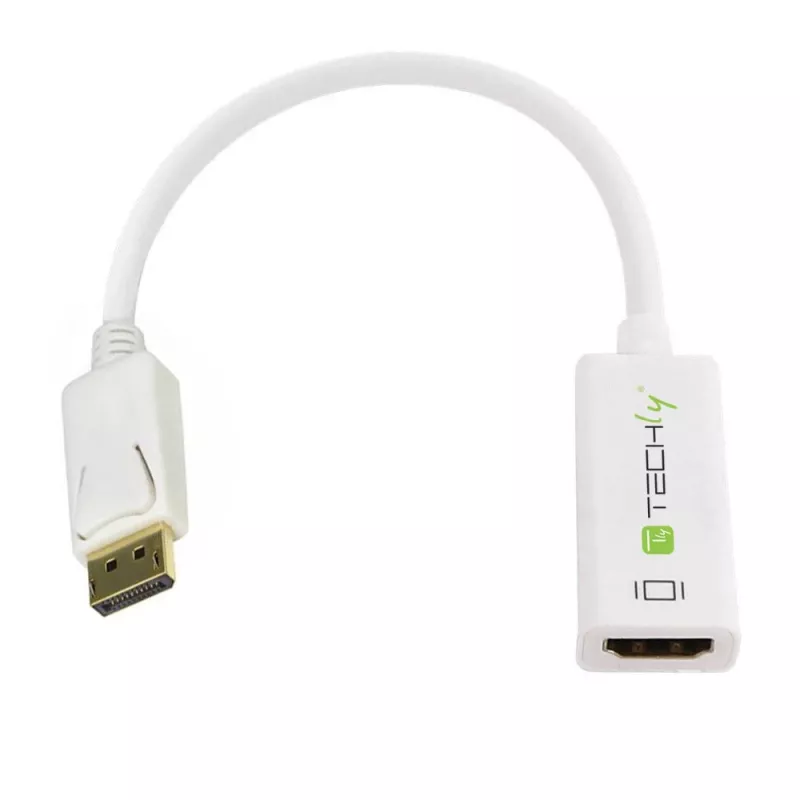 Techly adattatore DisplayPort 1.2 maschio / HDMI femmina 15 cm bianco IADAP DP-HDMIF2