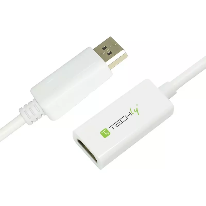 Techly adattatore DisplayPort 1.2 maschio / HDMI femmina 15 cm bianco IADAP DP-HDMIF2