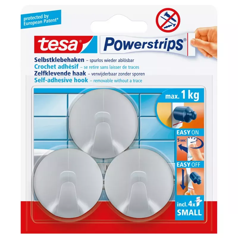 Ganci universali Tesa Powerstrips Hooks Small ROUND
