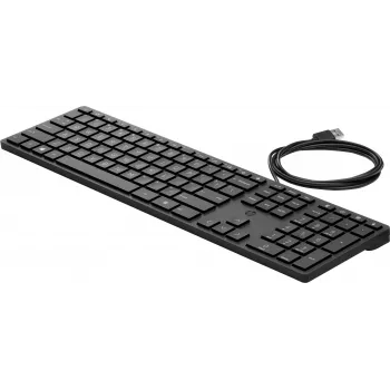 HP Wired Desktop 320K tastiera — full-size USB, a membrana, nera