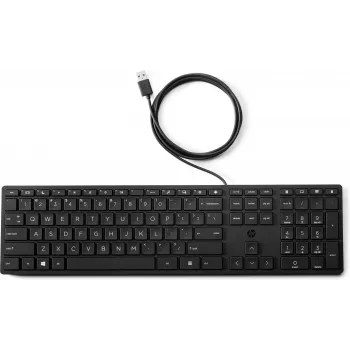 HP Wired Desktop 320K tastiera — full-size USB, a membrana, nera