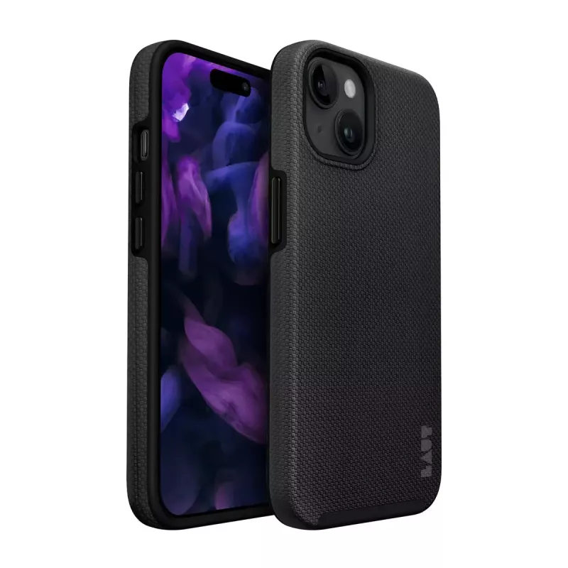 Custodia protettiva LAUT SHIELD per iPhone 15 (6,1 pollici, nero) — custodia per Apple iPhone 15