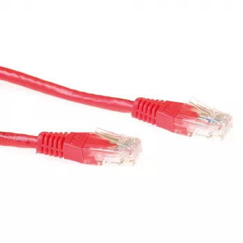 Cavo patch ACT rosso 0,5 metri U/UTP CAT6 con connettori RJ45 maschi