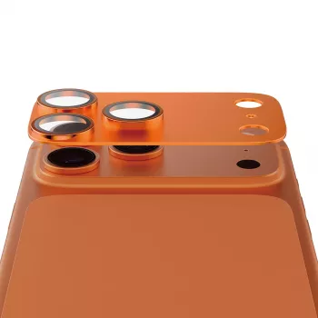 Protezione fotocamera PanzerGlass Fender per iPhone 17 Pro Max, silicone, Cosmic Orange, antigraffio e antiurto