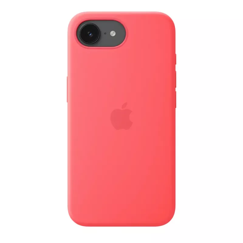 Apple MHWH4ZM/A custodia in silicone con MagSafe per iPhone 17e, Bright Guava