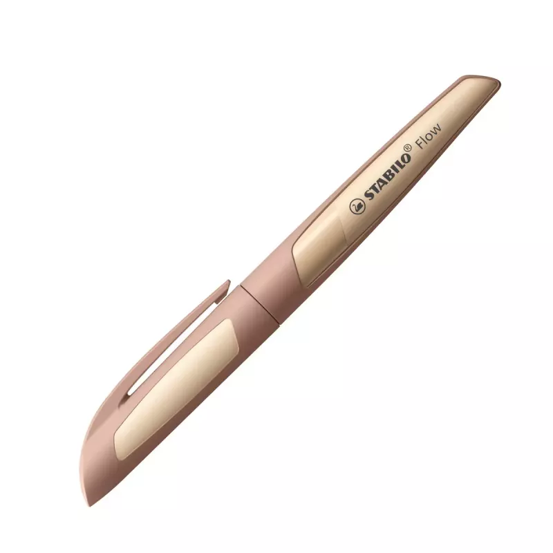 Penna stilografica STABILO Flow marrone chiaro cartuccia inchiostro blu