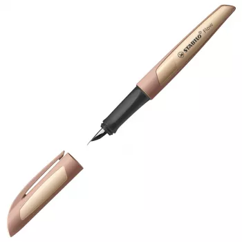 Penna stilografica STABILO Flow marrone chiaro cartuccia inchiostro blu
