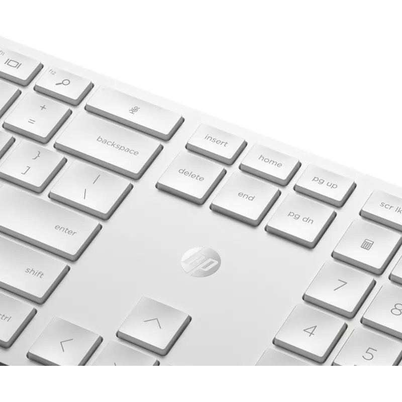 HP 650 Tastiera e mouse wireless combo Full-size a membrana bianco