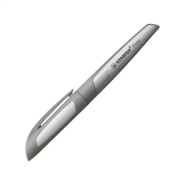 Penna stilografica STABILO Flow grigio cartuccia inchiostro blu