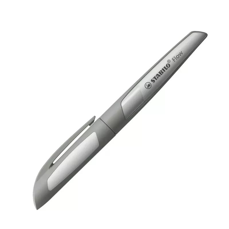 Penna stilografica STABILO Flow grigio cartuccia inchiostro blu