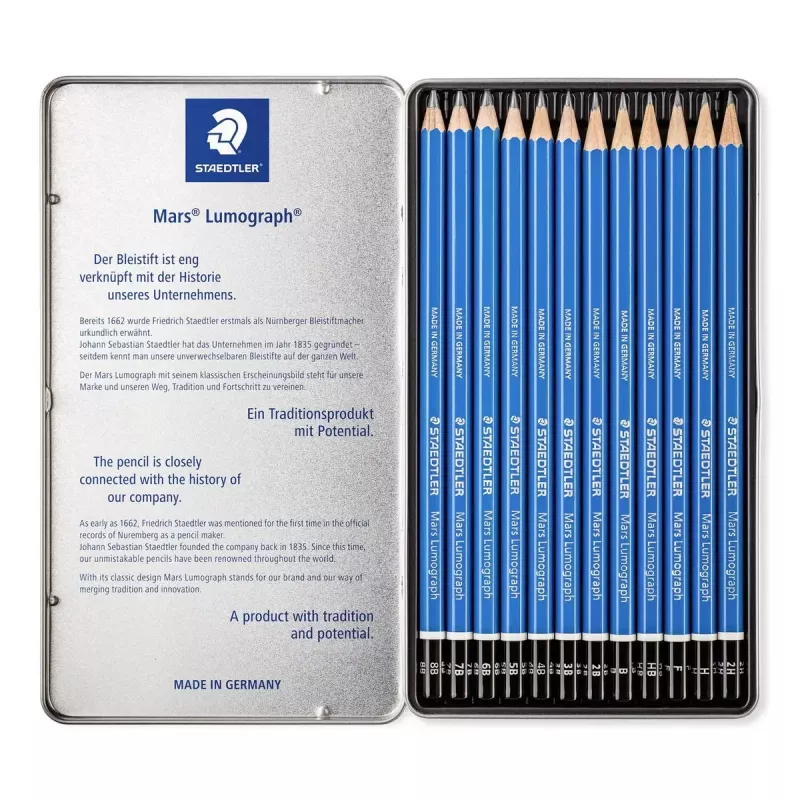 Set di matite Staedtler Mars Lumograph 100 12 pezzi