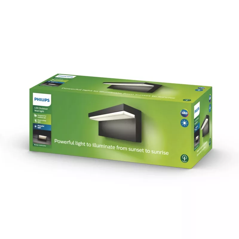 Lampada da parete per esterni Philips myGarden Bustan 9W antracite alluminio LED