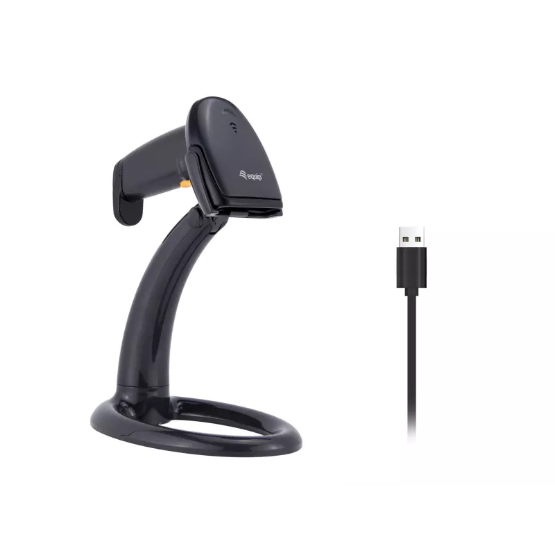 Lettore di codici a barre portatile Equip USB 1D con supporto LED con filo 1,8m