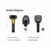 Lettore di codici a barre portatile Equip USB 1D con supporto LED con filo 1,8m