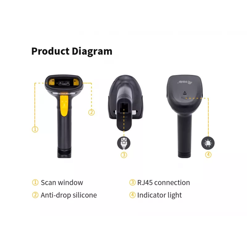Lettore di codici a barre portatile Equip USB 1D con supporto LED con filo 1,8m