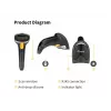 Lettore di codici a barre Equip USB 2D, con supporto