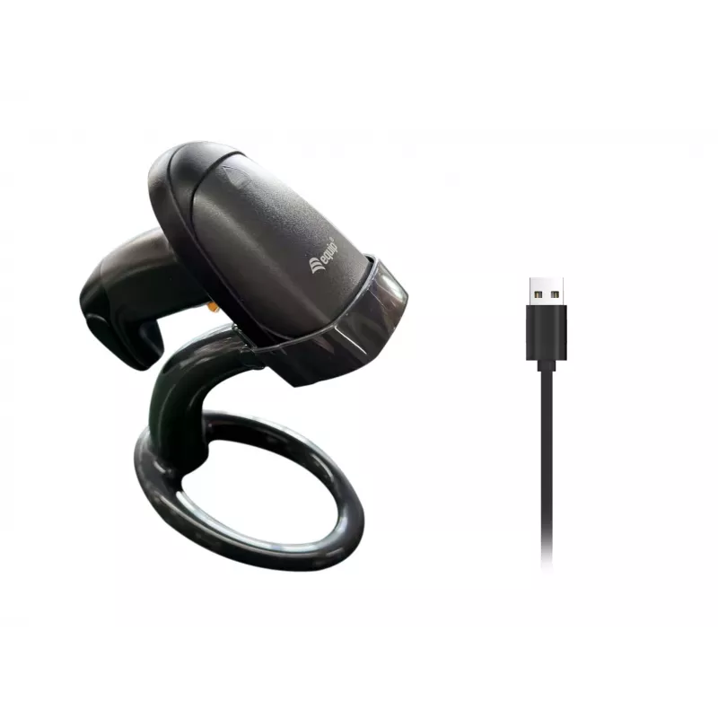 Lettore di codici a barre Equip wireless 1D laser, con supporto