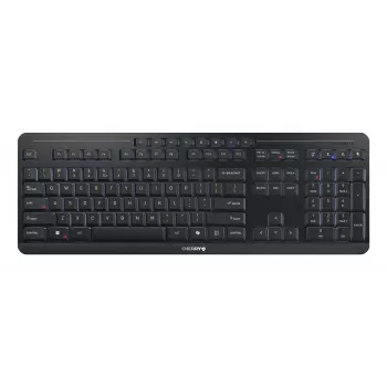 Tastiera Cherry Stream ultimate — full-size USB, RF wireless & Bluetooth, QWERTY inglese, retroilluminazione LED, nero