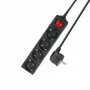 Ciabatta ACT con interruttore illuminato, 4 prese, 2 m, nero