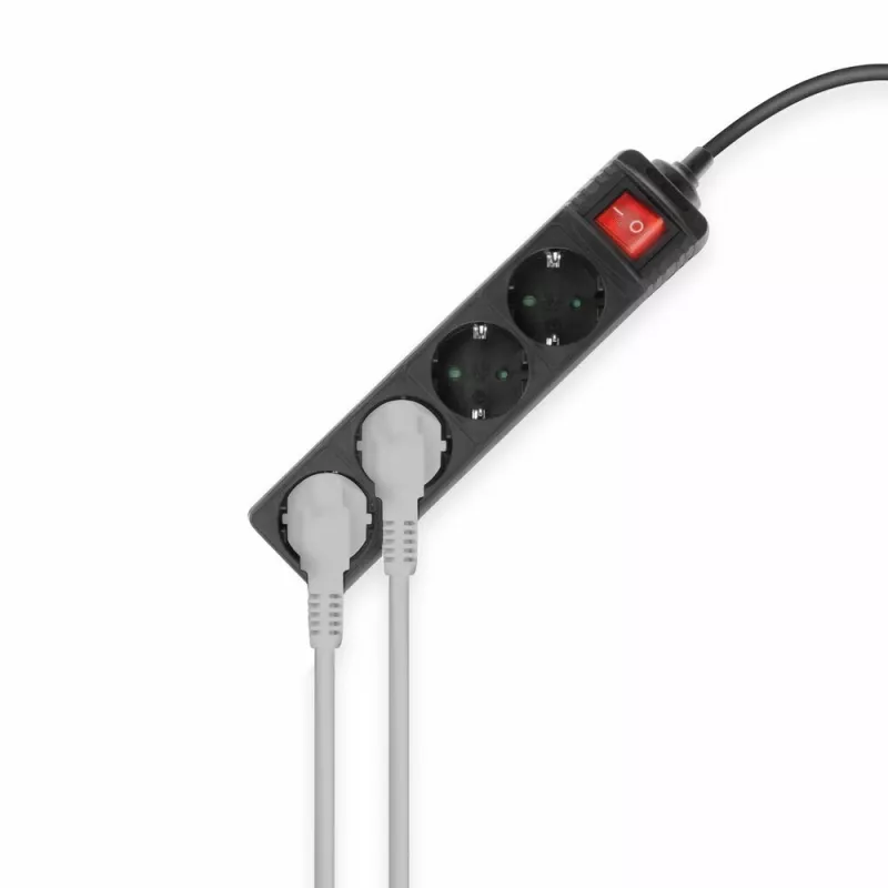 Ciabatta ACT con interruttore illuminato, 4 prese, 2 m, nero
